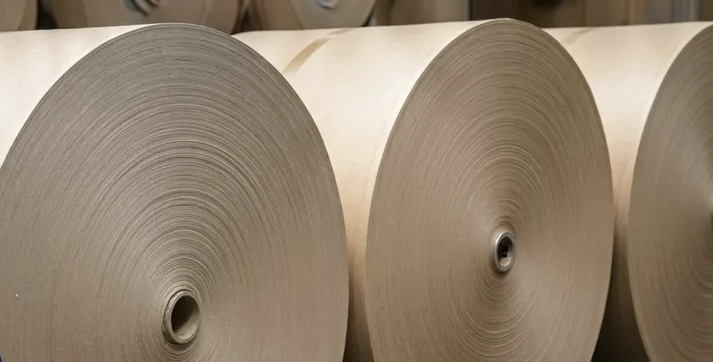 Large rolls of paper and cardboard.